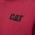 Caterpillar Trademark Banner Cotton Men's Red Hooded Sweatshirt