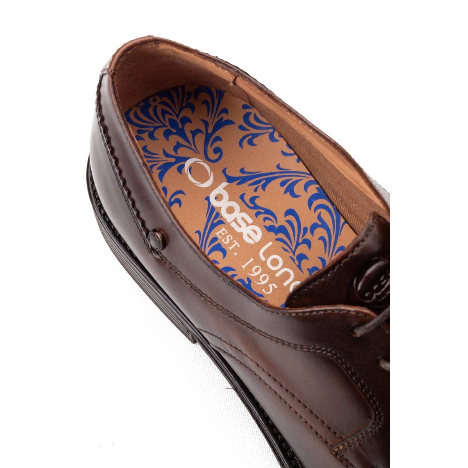 Base London Sleeve Leather Men's Brown Lace-Up Shoes