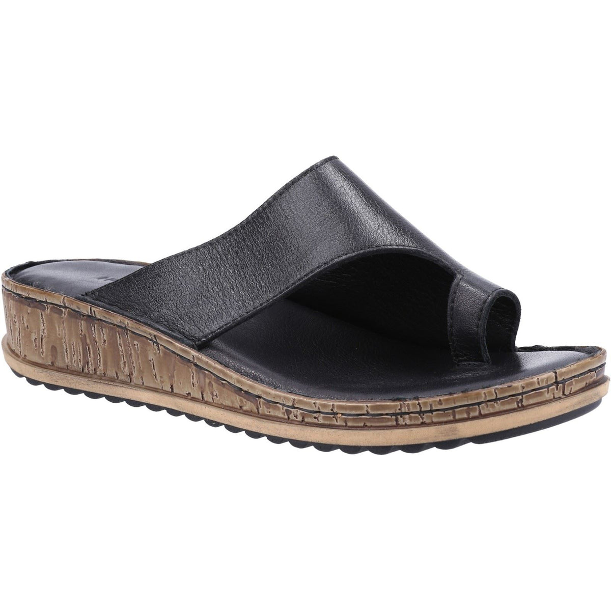 Hush Puppies Elissa Toepost Suede Women's Black Sandals
