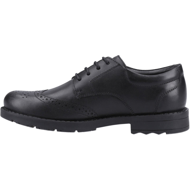 Hush Puppies Brian Leather Junior Black Brogues
