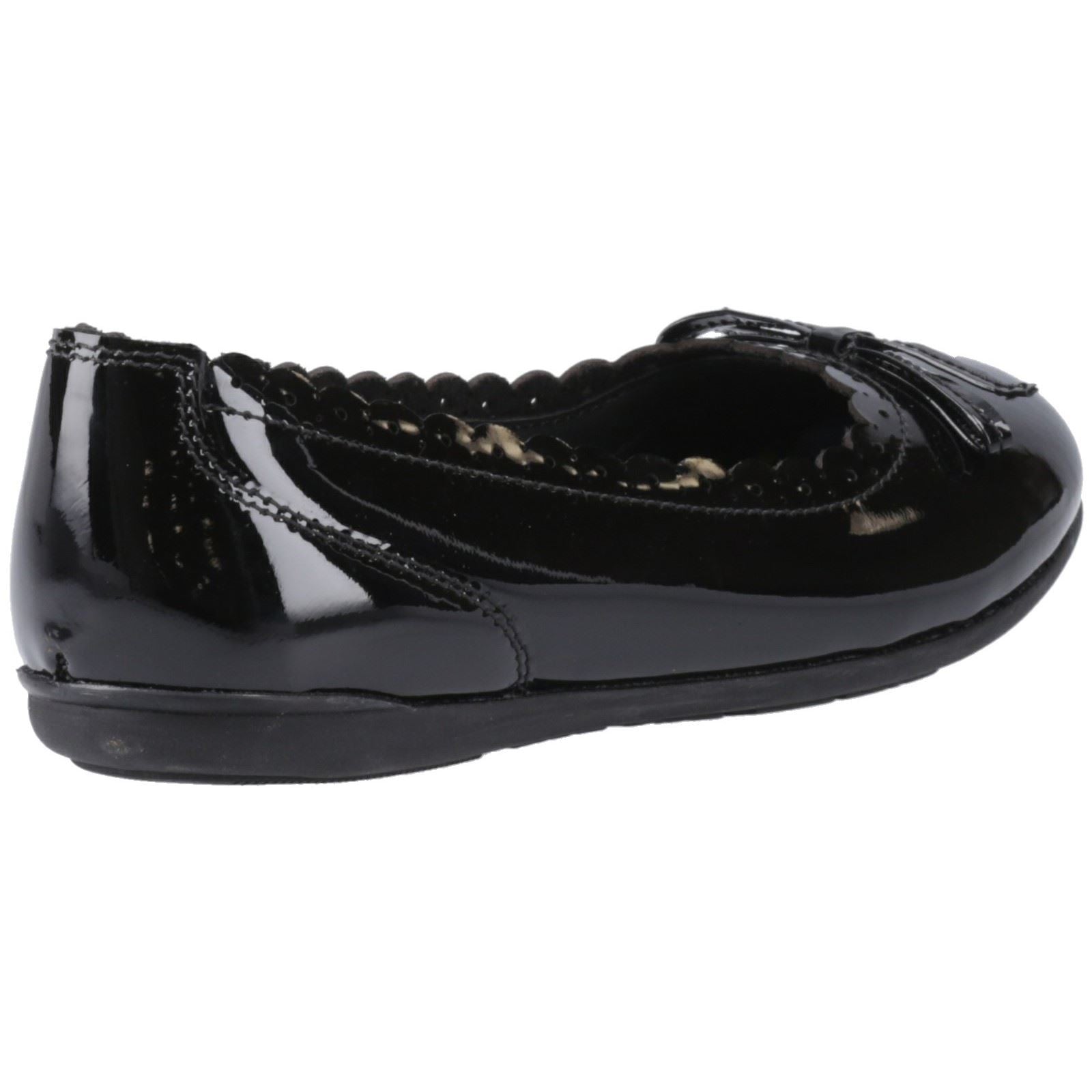 Hush Puppies Lillie Ballerina Patent Leather Youth Girl's Black Ballet Flats