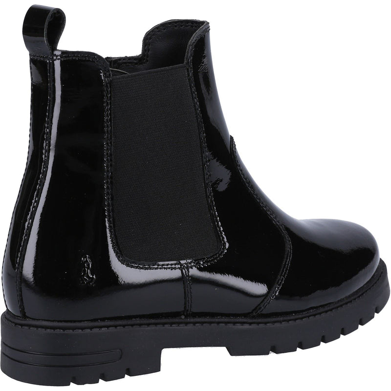 Hush Puppies Laura Patent Leather Youth Girl's Black Boots