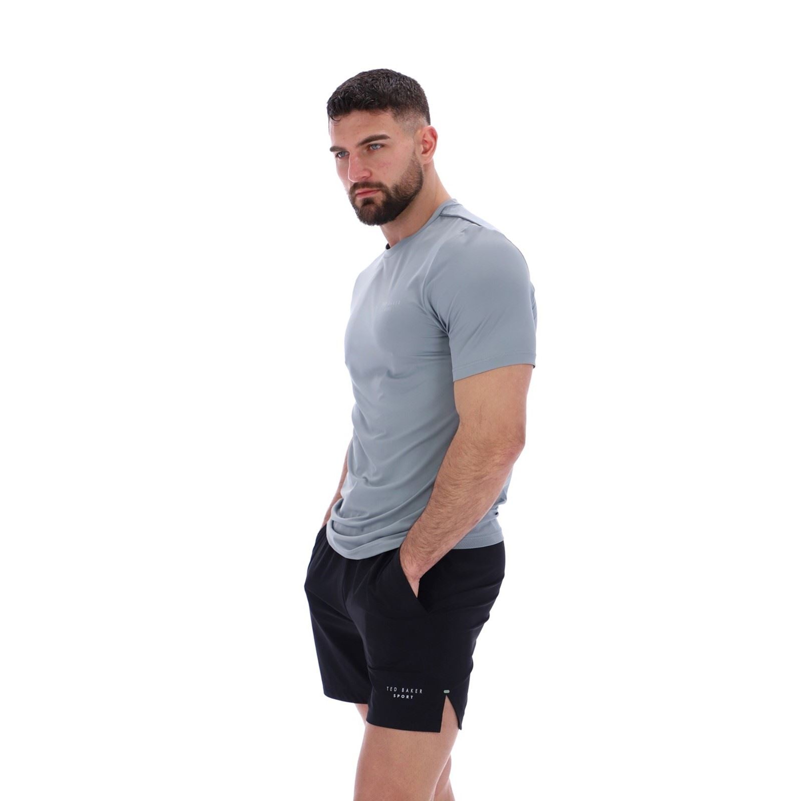 Ted Baker SAM TBMTS2635 Polyester Men's Grey Activewear T-Shirts