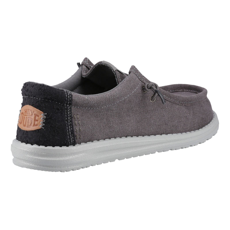 HEYDUDE Wally Workwear Synthetic Blend Men's Granite Grey/Black Moccasins Shoes