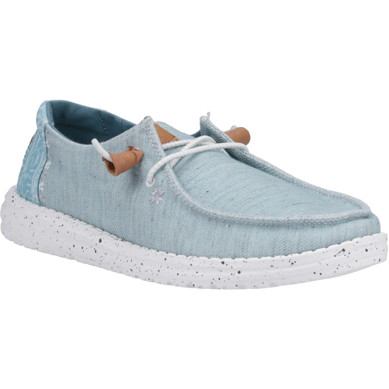 HEYDUDE Wendy Heathered Slub Tropical Linen/Lyocell/Cotton Women's Blue Loafers