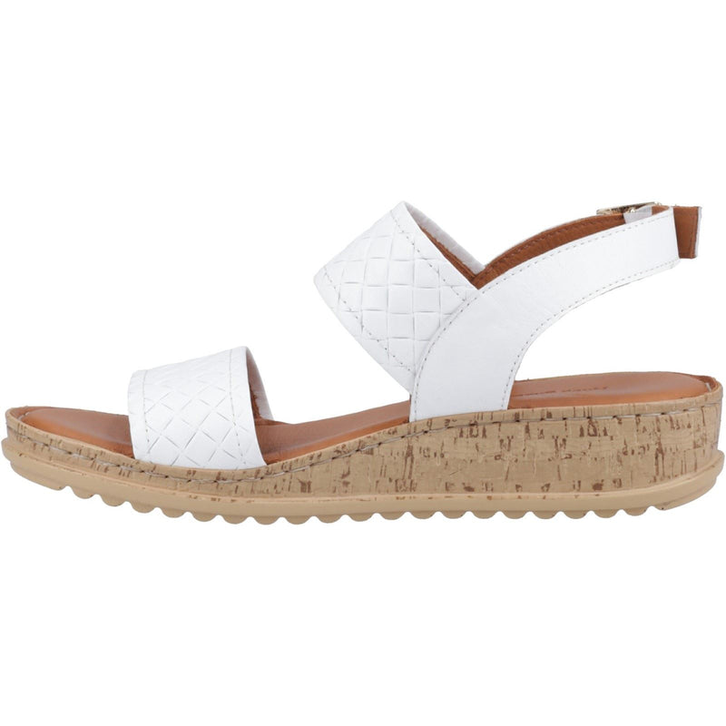 Hush Puppies Ebony Wide Fit Leather Women's White Sandals