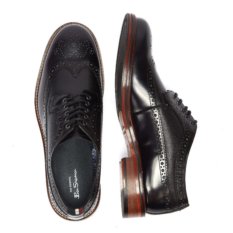 Ben Sherman Archie Brogue Leather Men's Black Lace-Up Shoes