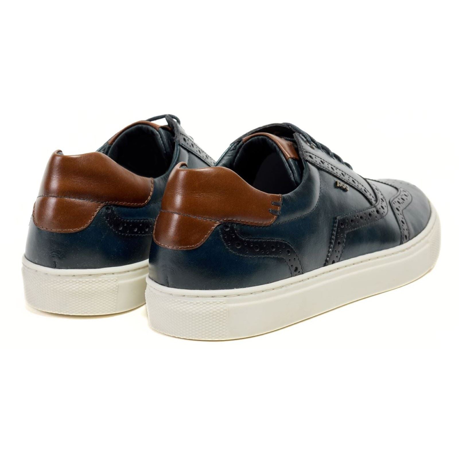 Pod Dobbs Leather Men's Navy Brogues Shoes