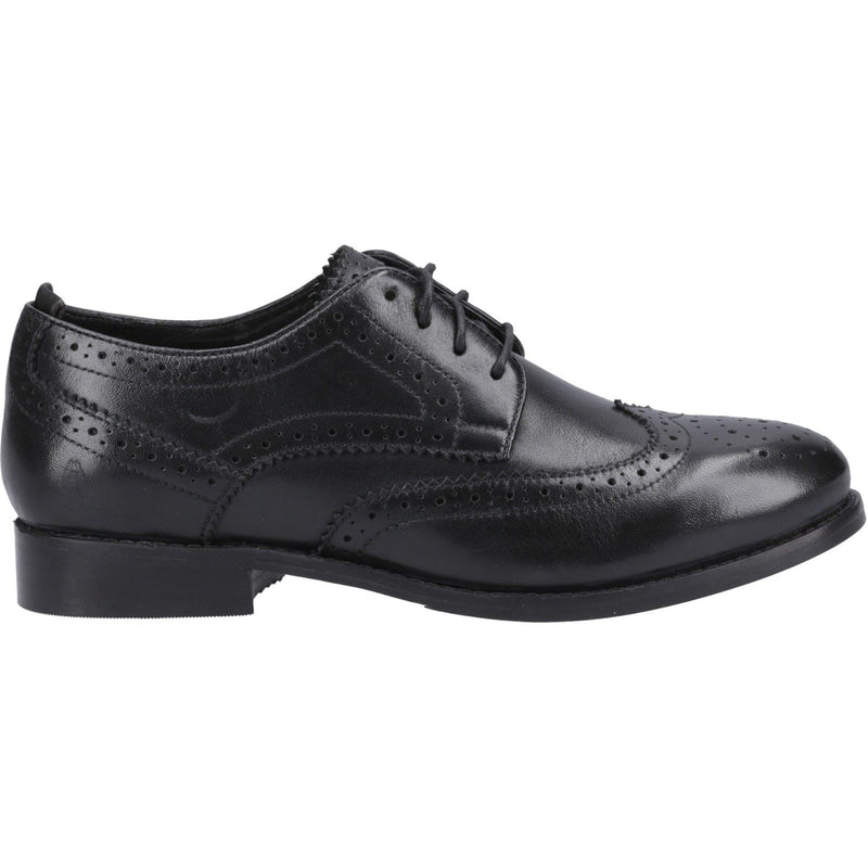 Hush Puppies Natalia Leather Women's Black/Black Brogues Shoes