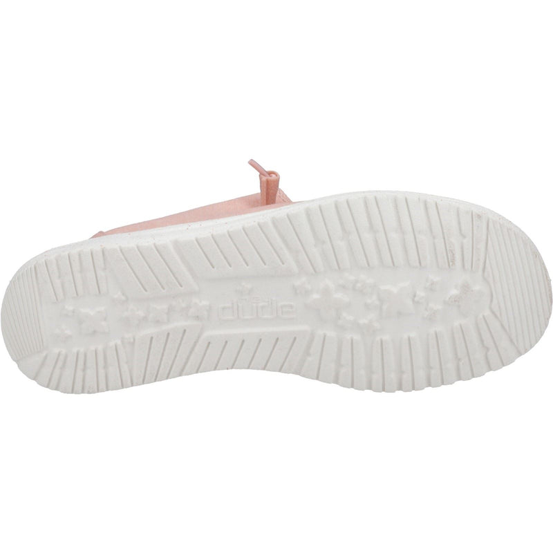 HEYDUDE Wendy Canvas 100% Cotton Women's Pink Loafers