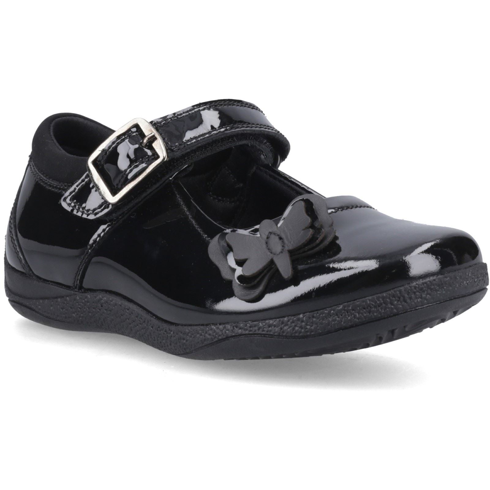 Hush Puppies Julie Ballerina Patent Leather Girl's Black Shoes