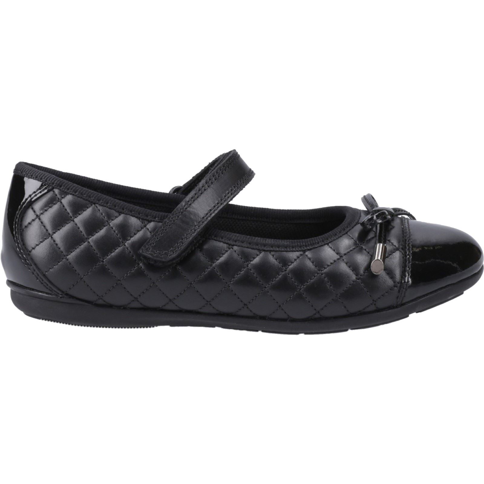 Hush Puppies Lottie Leather Junior Black Ballet Flats