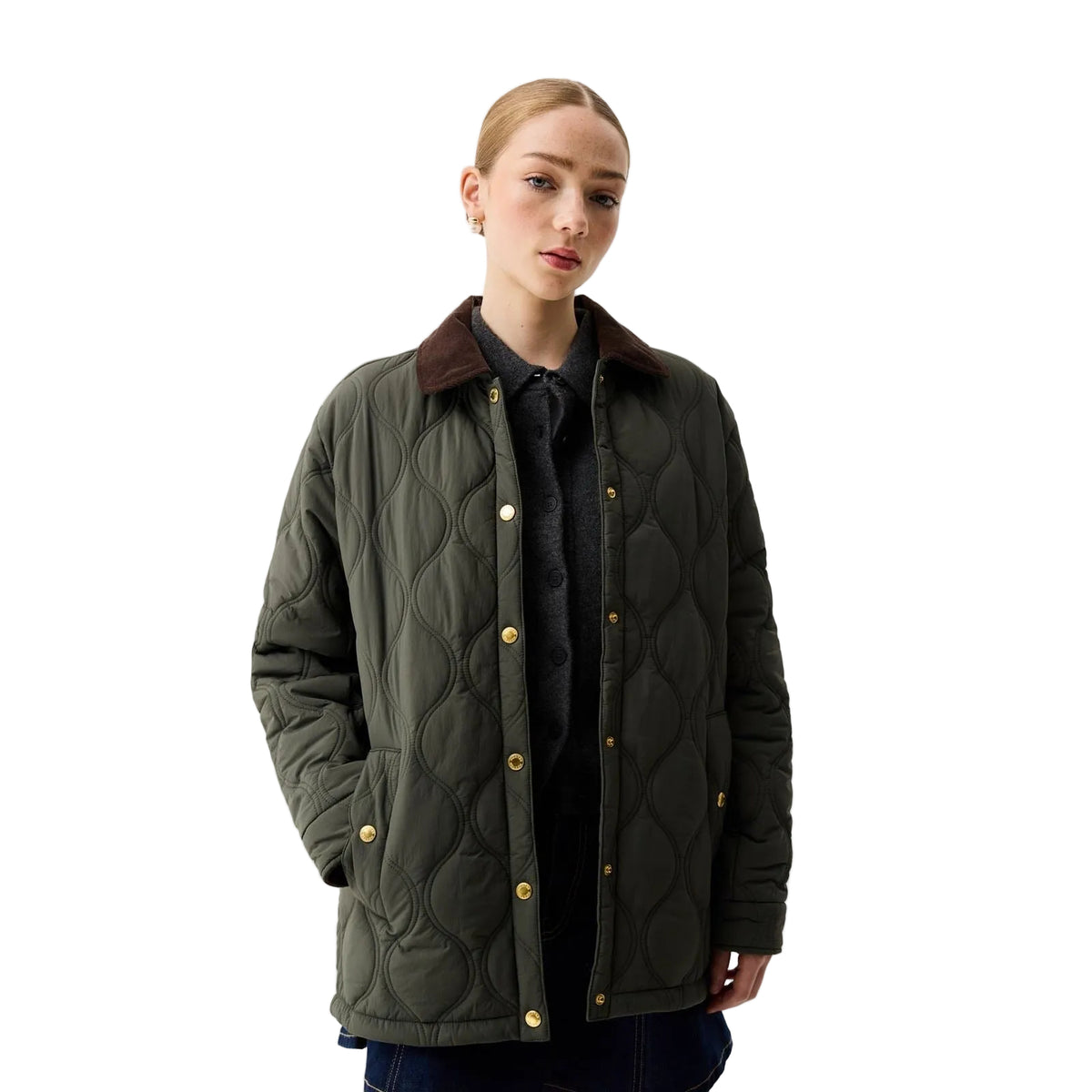 Hunter Witton Quilted Shacket Women's Green Shirt Jacket