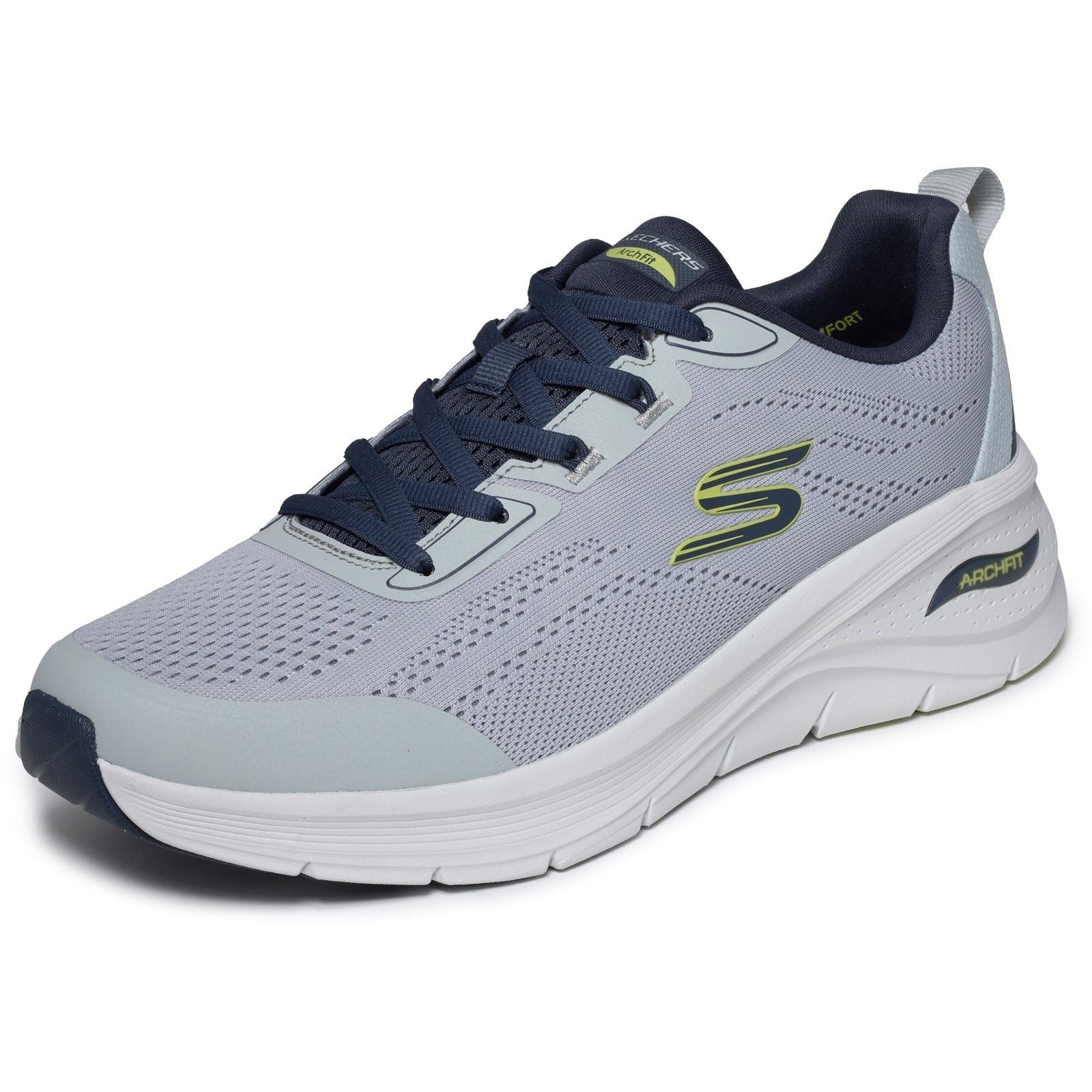 Skechers Arch Fit 3.0 Prawsper Textile Men's Grey/Navy Trainers