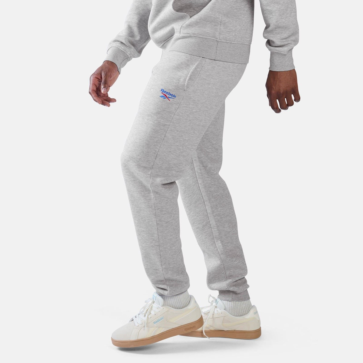 Reebok ID 2-Colour Logo Cuffed Joggers Cotton Men's Grey Joggers
