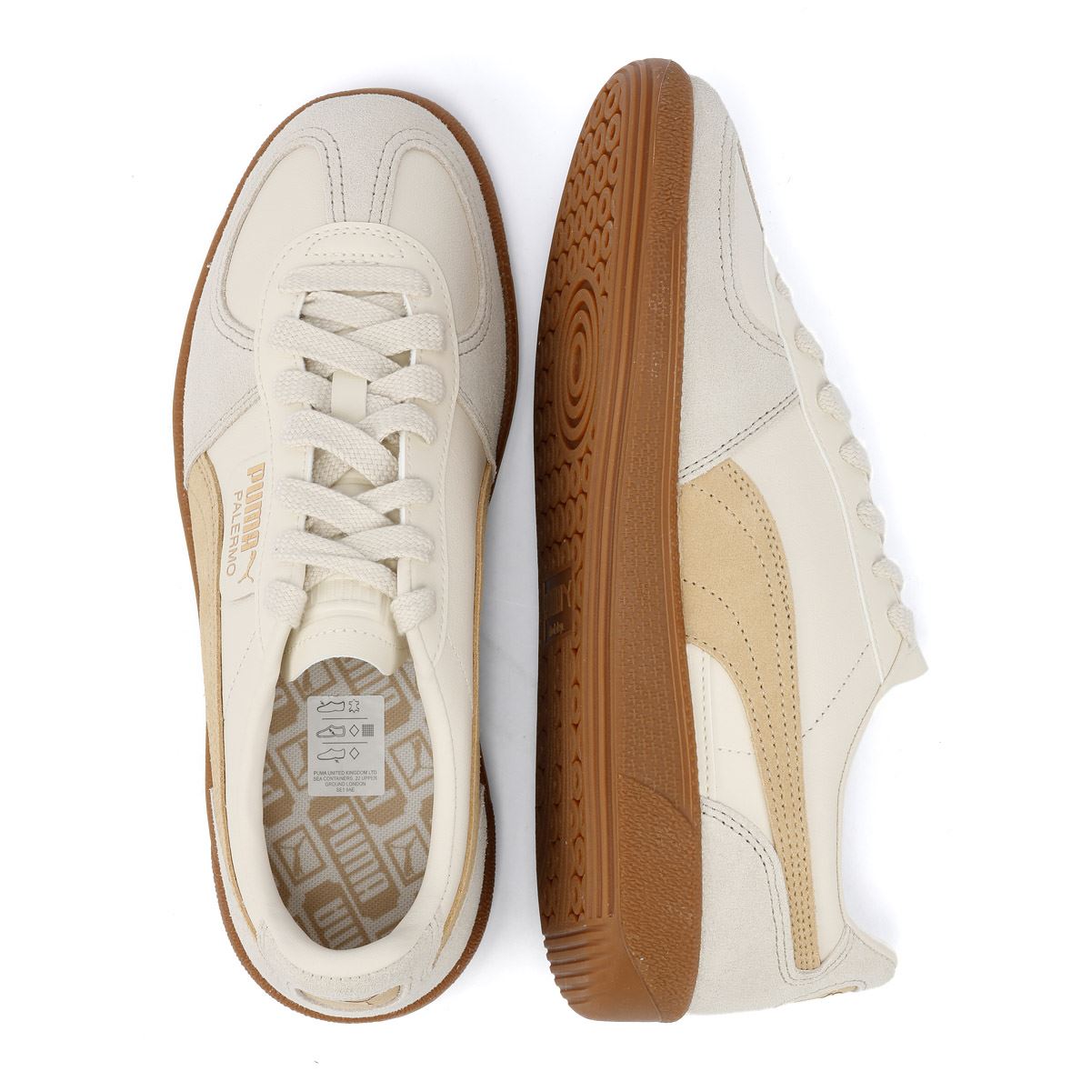 Puma Palermo Leather Snow/Desert Dust Trainers