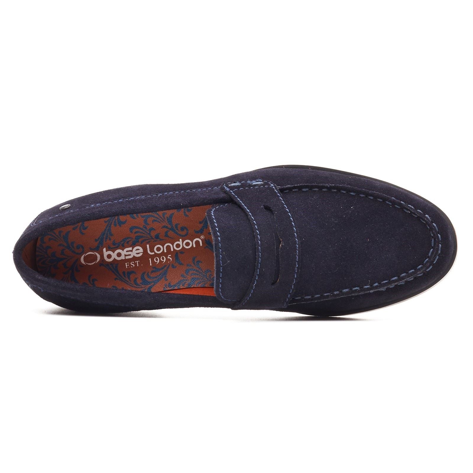 Base London Slate Loafer Leather Men's Navy Loafers
