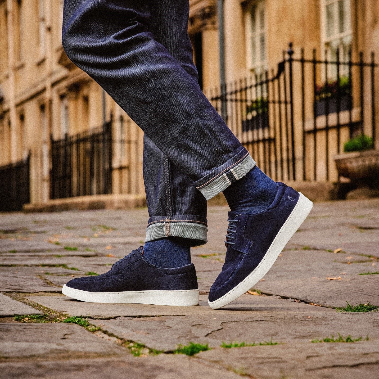 Hush Puppies Riven Lace Up Leather Men's NAVY Lace-Up Shoes