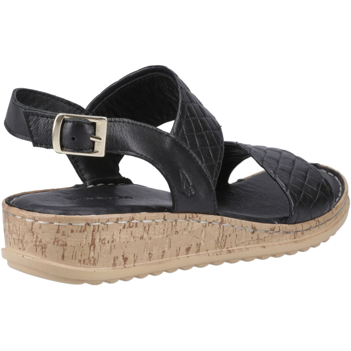 Hush Puppies Ebony Woven Leather Women's Black Sandals