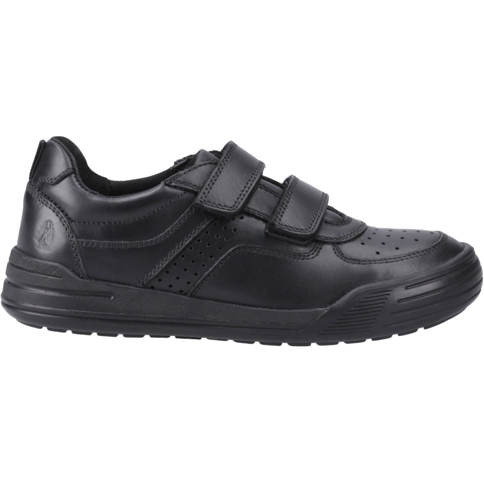 Hush Puppies Sully Leather Youth Boy's Black Shoes