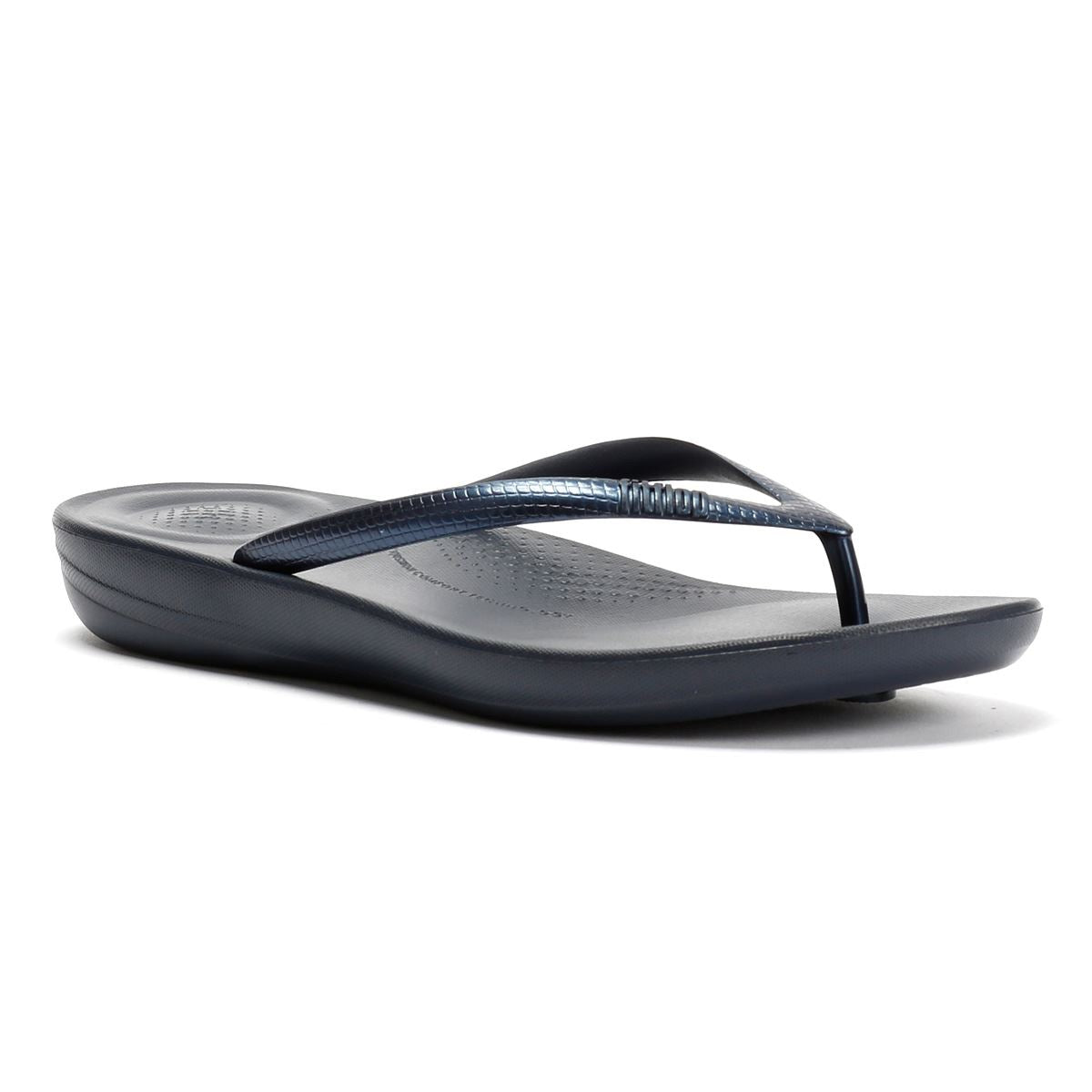FitFlop Iqushion Ergonomic Women's Midnight Navy Flip Flops