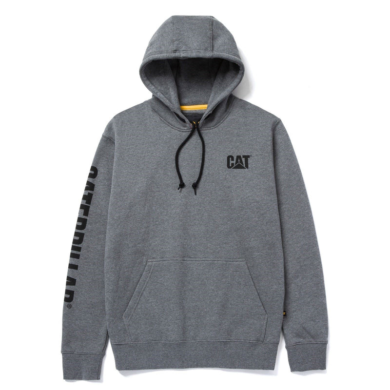Caterpillar Trademark Banner Cotton Men's Grey Hooded Sweatshirt