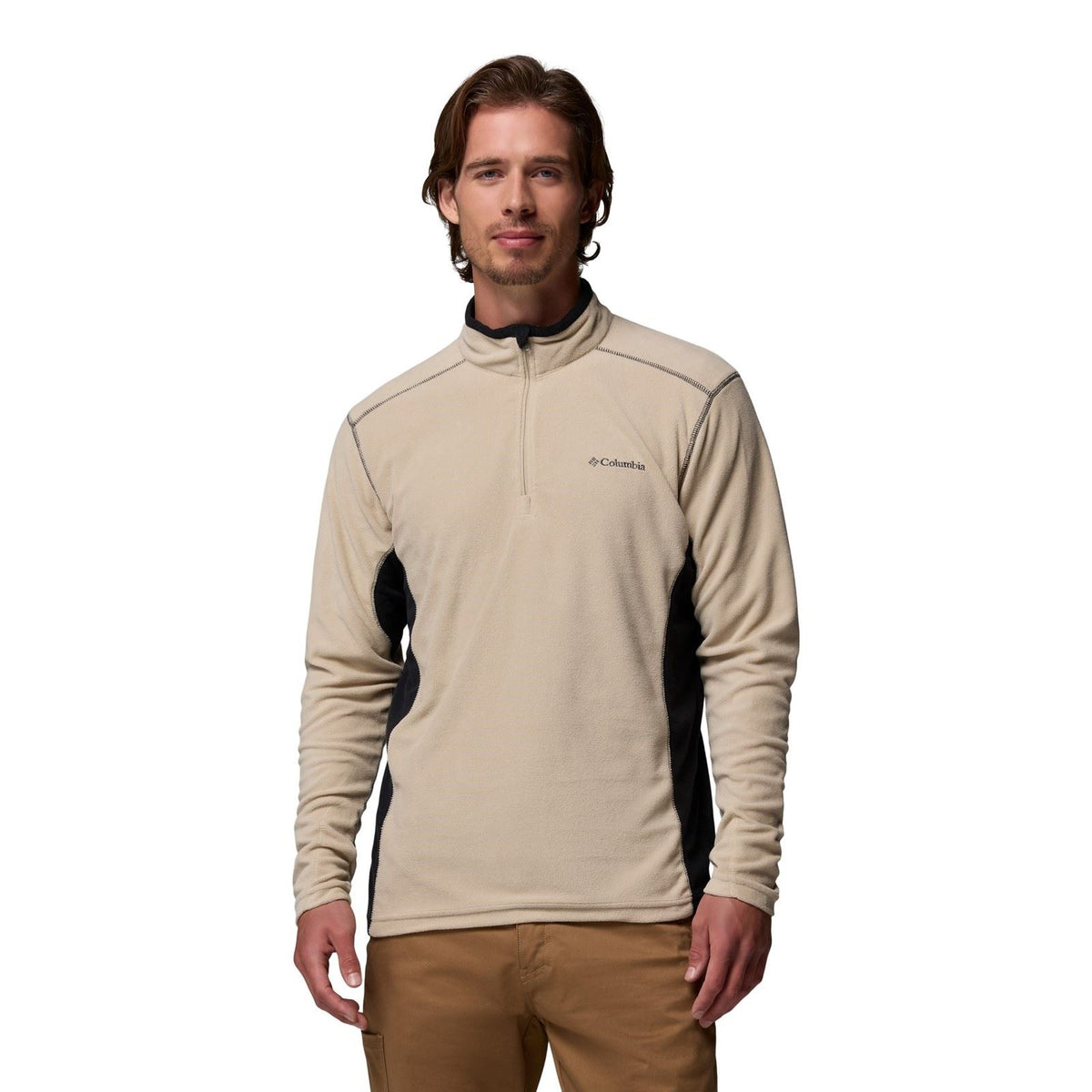 Columbia Klamath Range II Half Zip Polyester Men's Beige Fleece Pullover