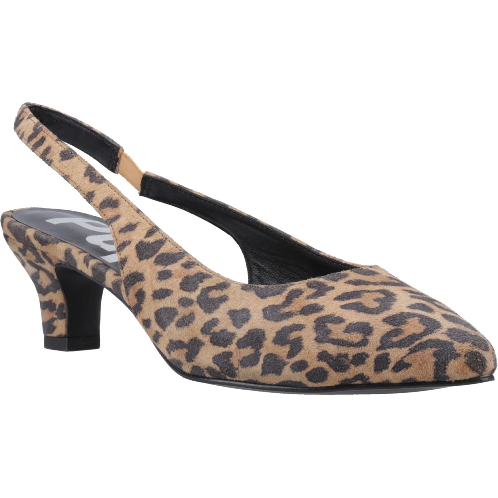 Hush Puppies Nahla Leather Women's Leopard Pointy Slingback Heels