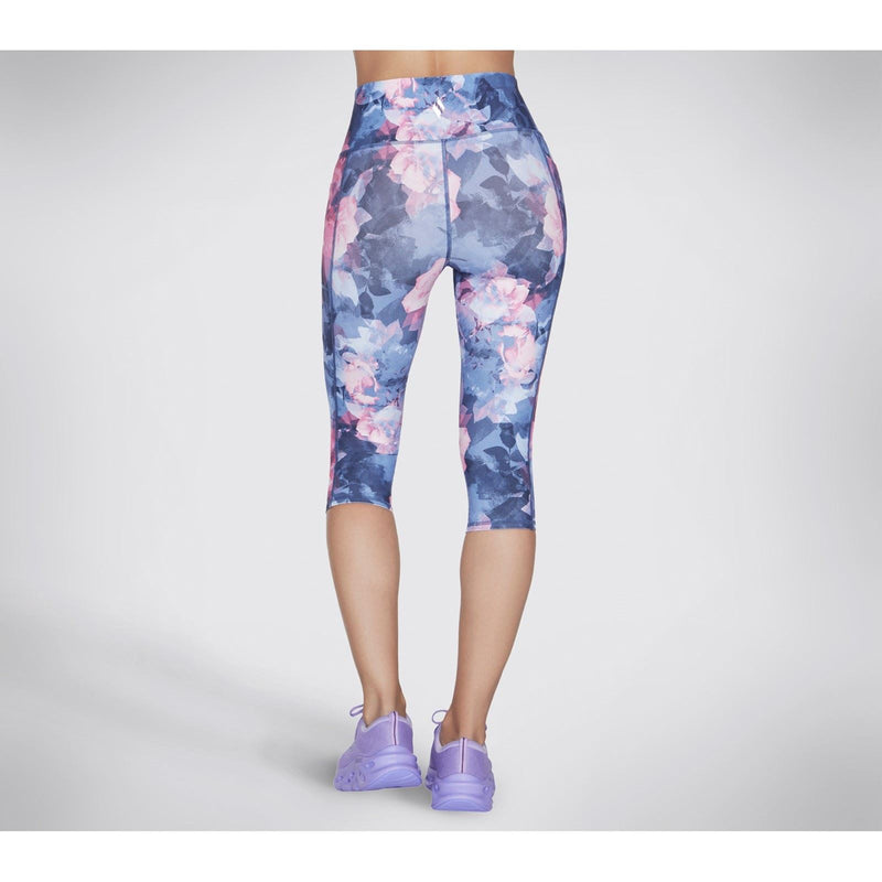 Skechers Performance GO WALK HW Summer Rose Capri Nylon Women's Blue Sports Leggings