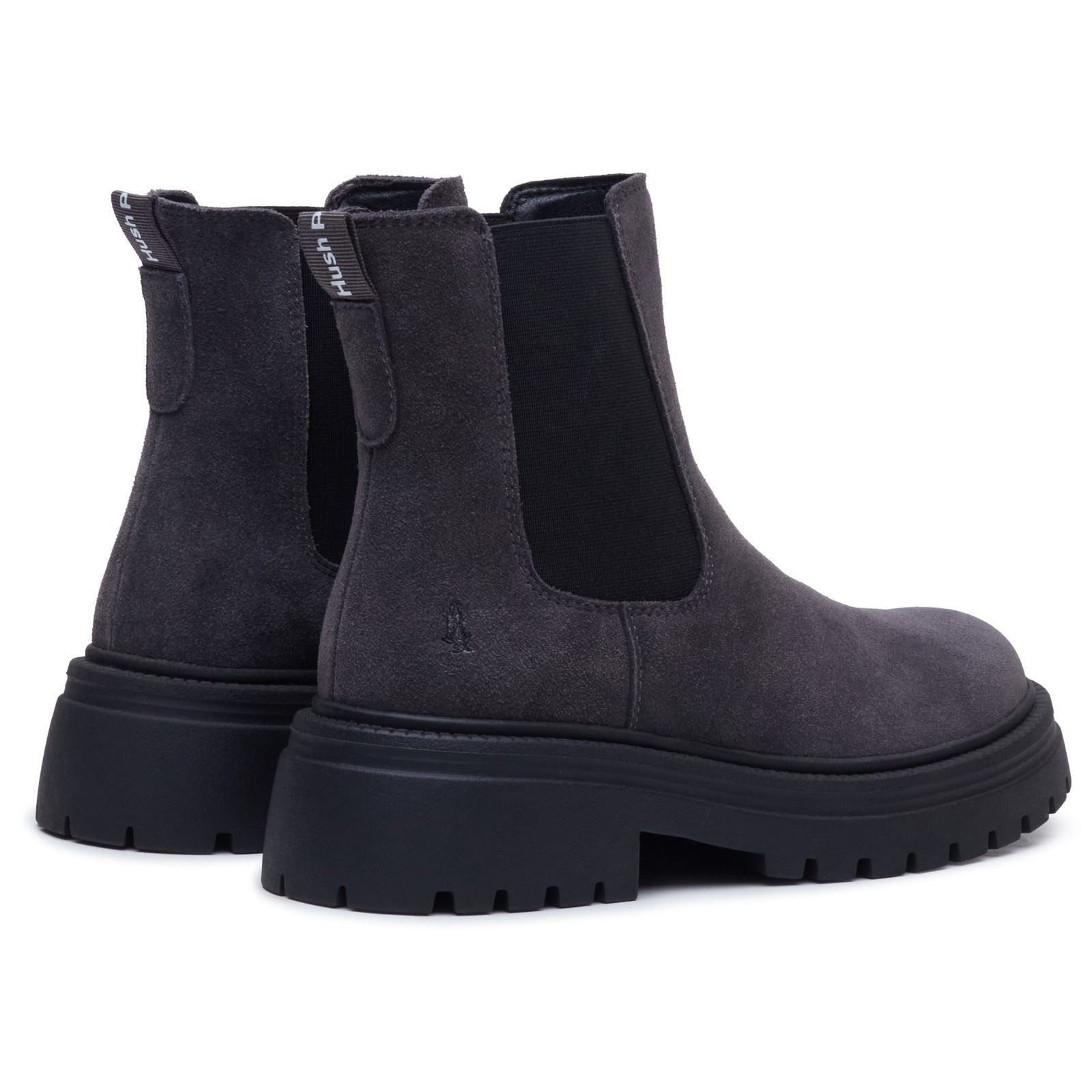 Hush Puppies Rose Chelsea Leather Women's Charcoal Heeled Chelsea Boots