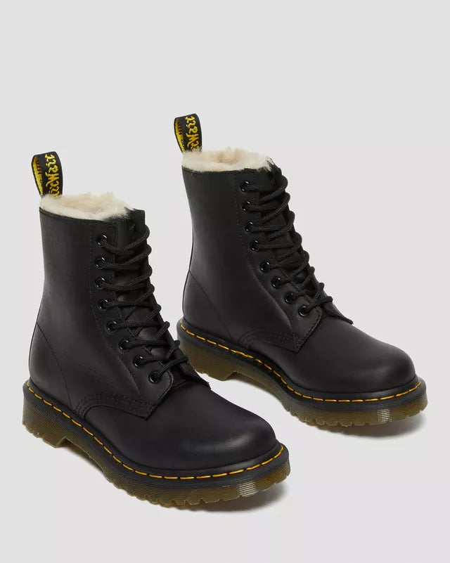 Dr. Martens Winterised Womens Black Burnished Wyoming Serena Boots
