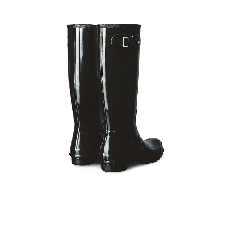 Hunter Womens Black Gloss Original Tall Wellington Boots