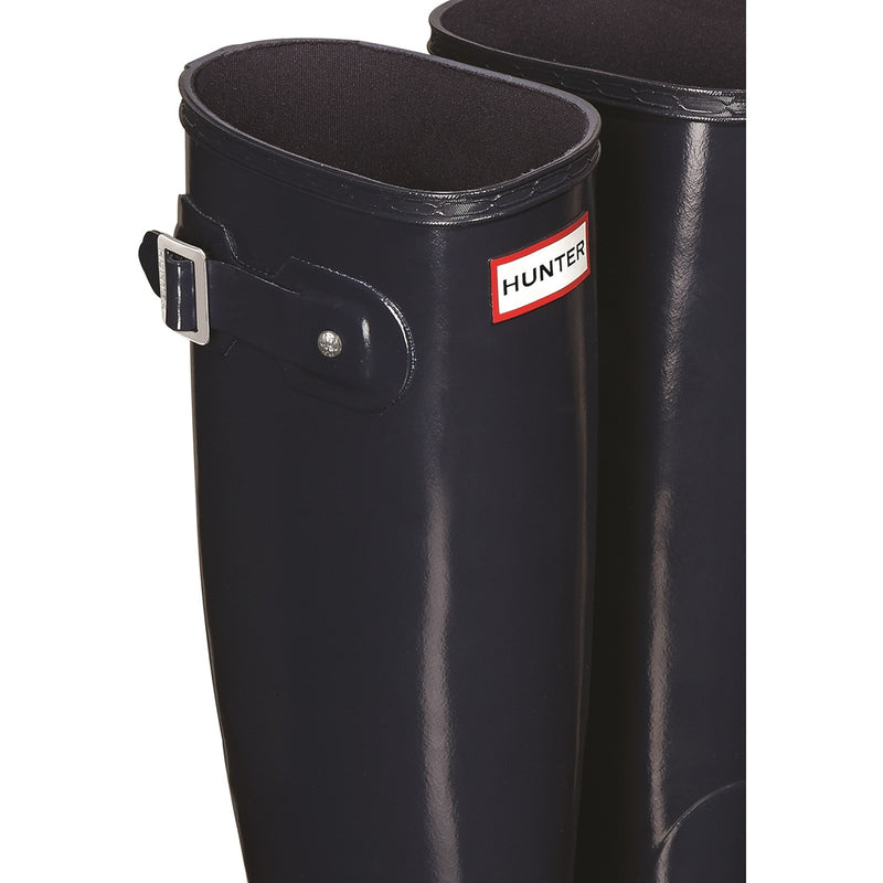Hunter Womens Navy Gloss Original Tall Wellington Boots