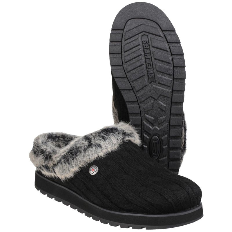 Skechers Womens Keepsakes Ice Angel 31204-BLK Black Slip On Shoes