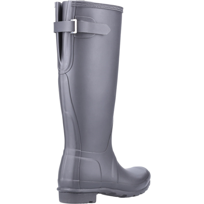 Hunter Womens Matt Black Original Tall Back Adjustable Wellington Boots