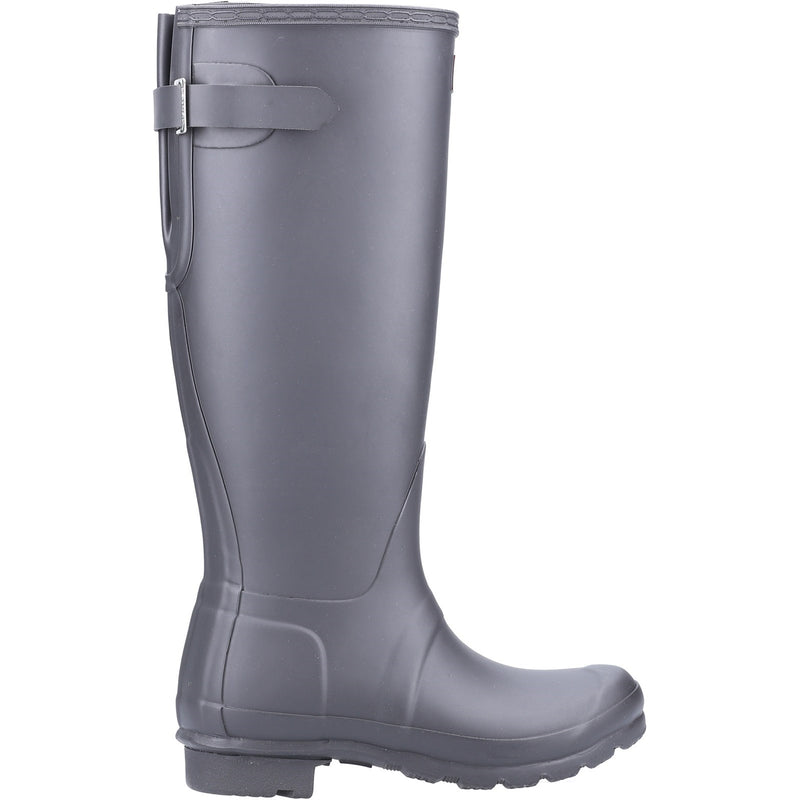 Hunter Womens Matt Black Original Tall Back Adjustable Wellington Boots