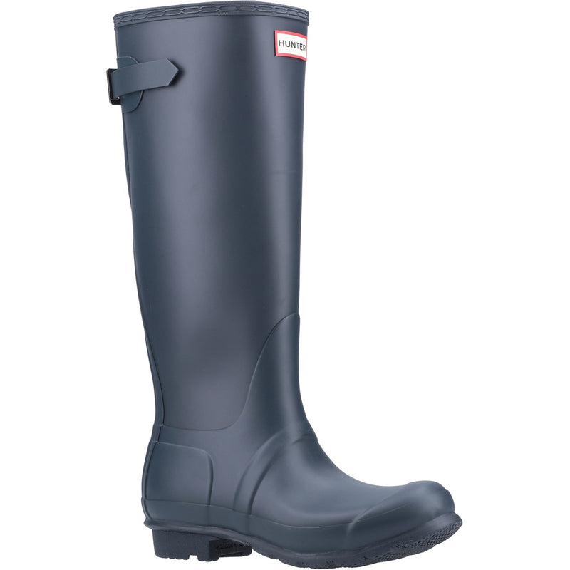Hunter Womens Matt Navy Original Tall Back Adjustable Wellington Boots