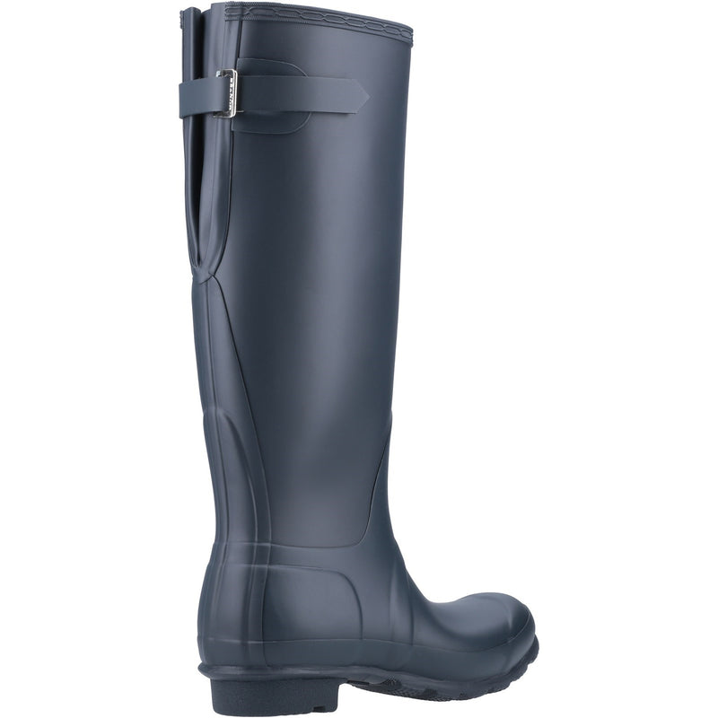 Hunter Womens Matt Navy Original Tall Back Adjustable Wellington Boots