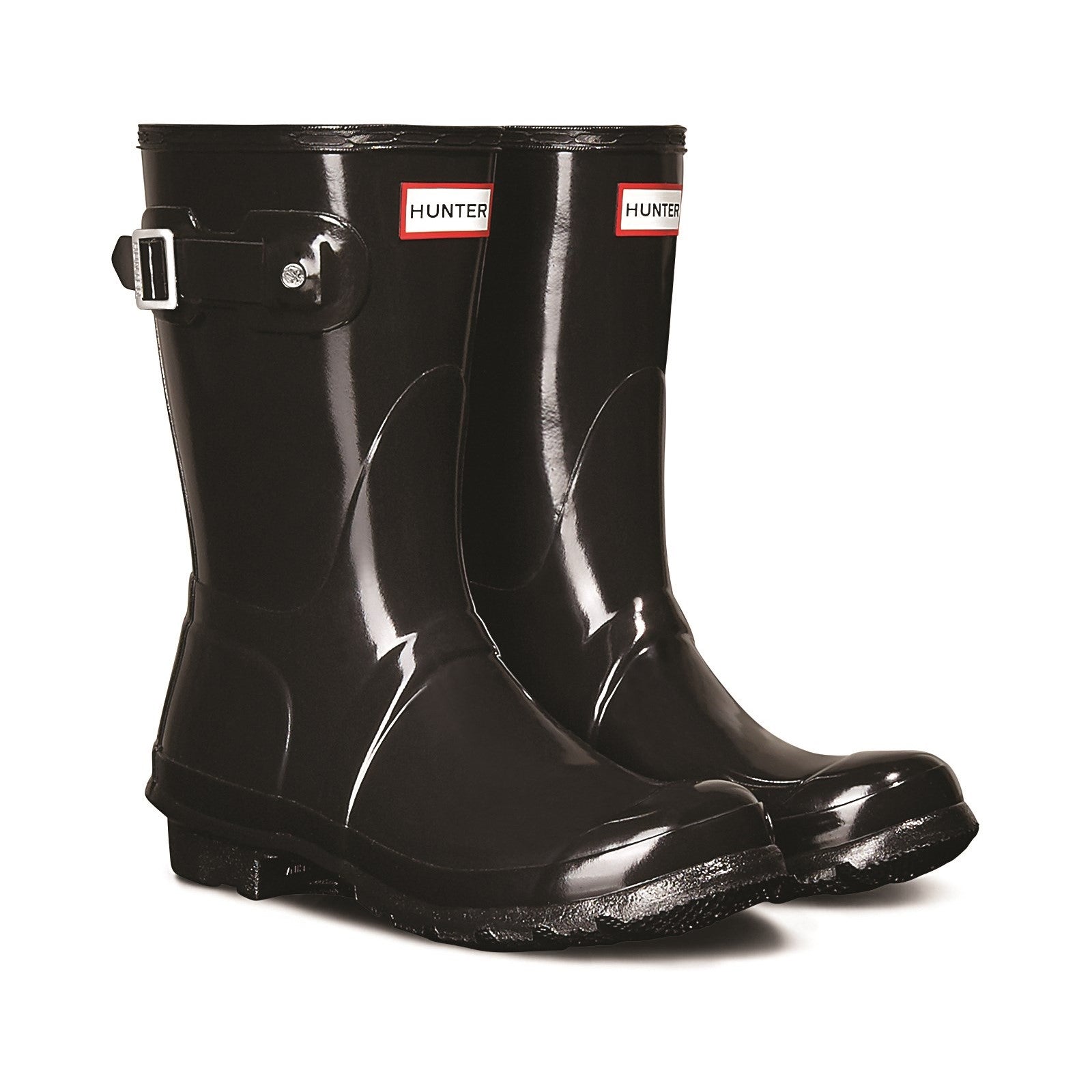 Hunter Womens Gloss Black Original Short Wellington Boots