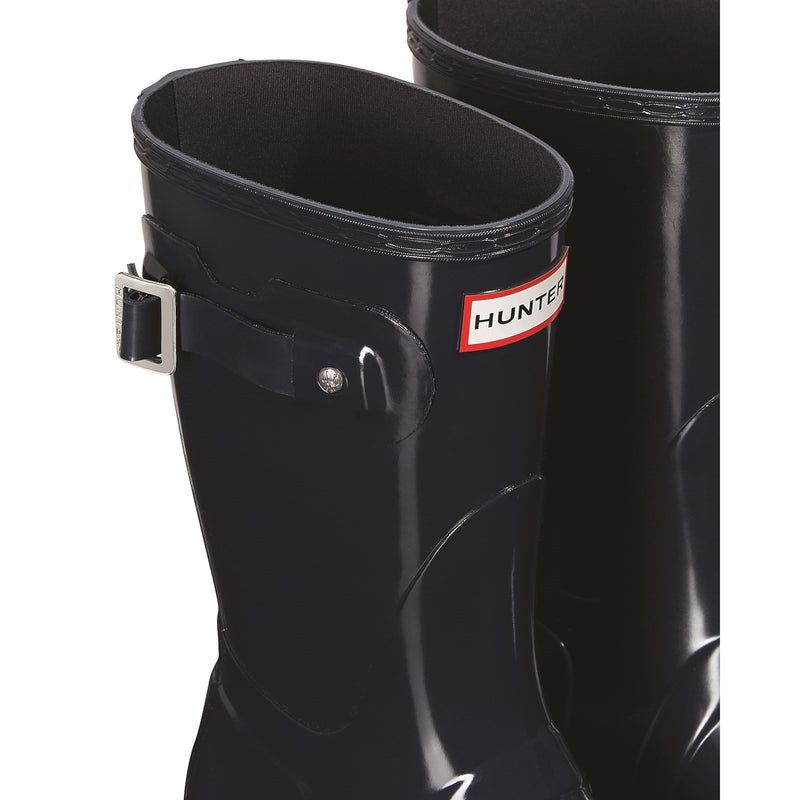 Hunter Womens Gloss Navy Original Short Wellington Boots