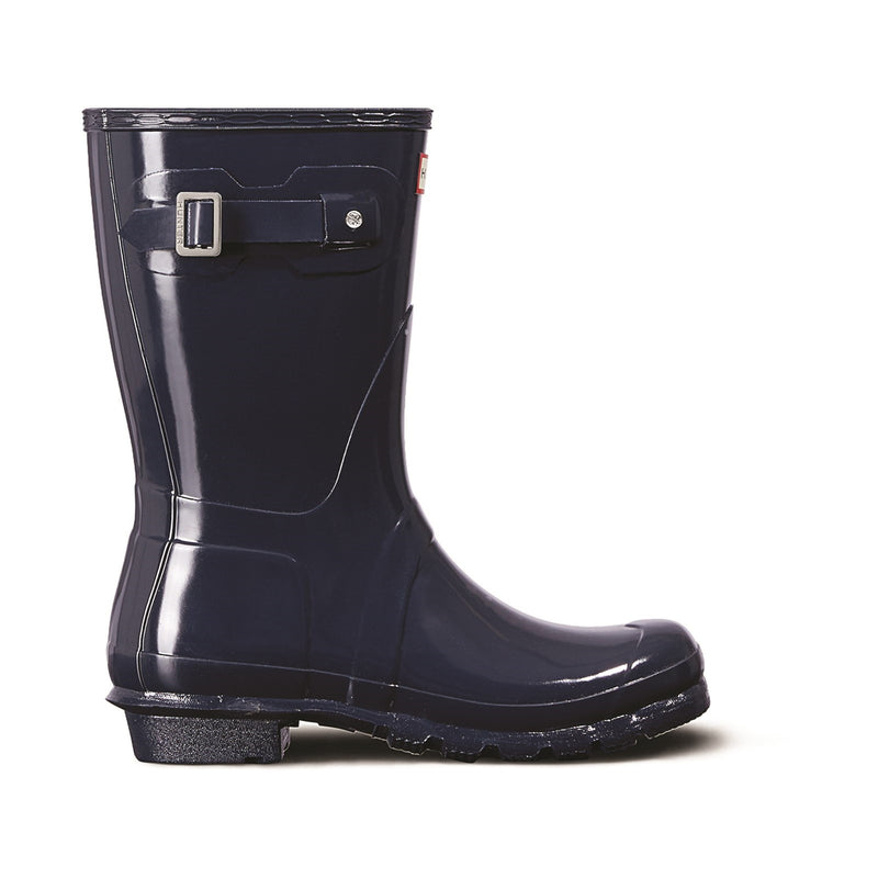 Hunter Womens Gloss Navy Original Short Wellington Boots