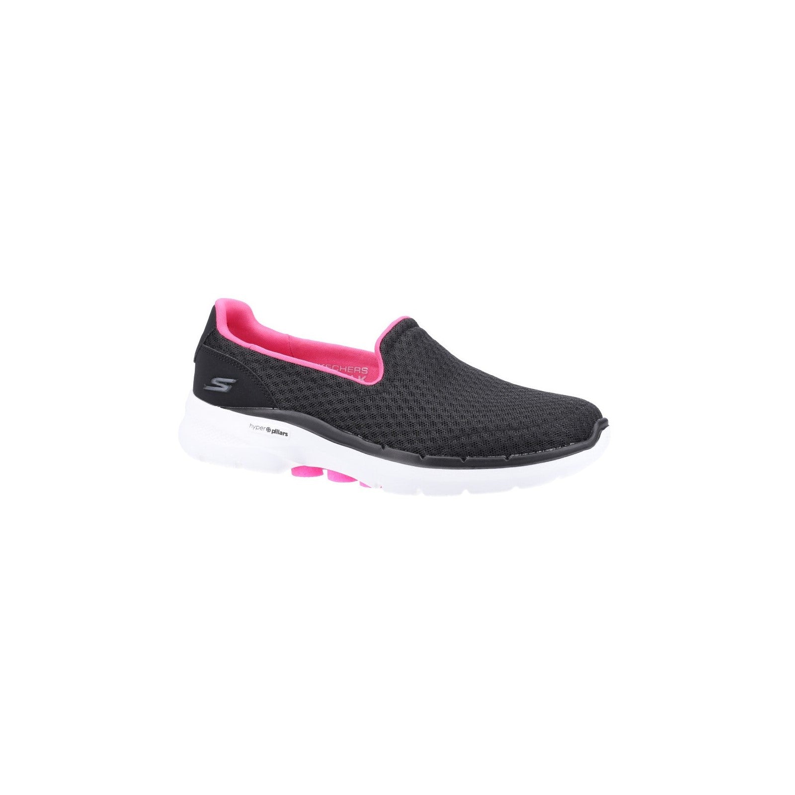 Skechers Womens Go Walk 6 124508-BKHP Black/Hot Pink Slip On Shoes