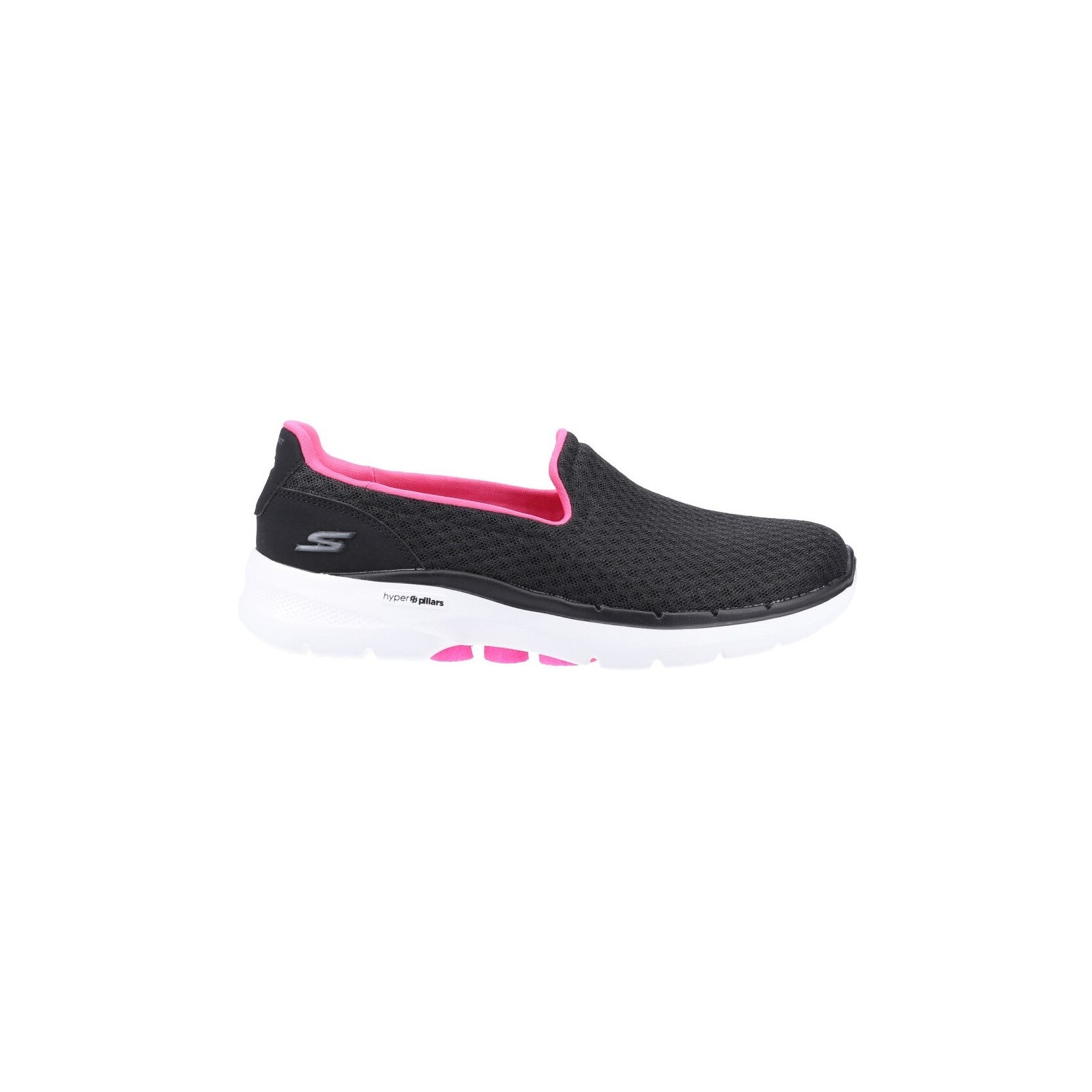 Skechers Womens Go Walk 6 124508-BKHP Black/Hot Pink Slip On Shoes