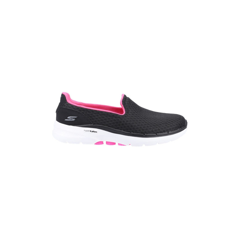 Skechers Womens Go Walk 6 124508-BKHP Black/Hot Pink Slip On Shoes