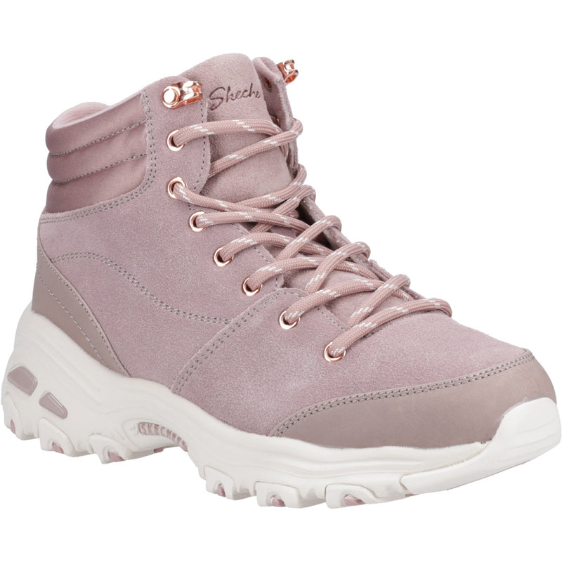 Skechers Womens D'Lites 167264-BLSH Blush Pink Lace Up Shoes