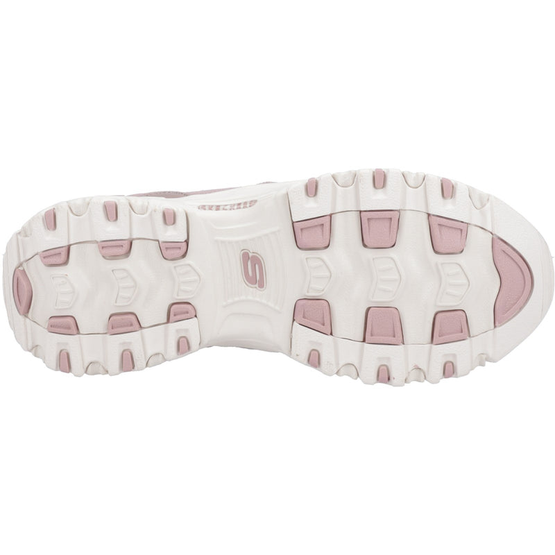 Skechers Womens D'Lites 167264-BLSH Blush Pink Lace Up Shoes