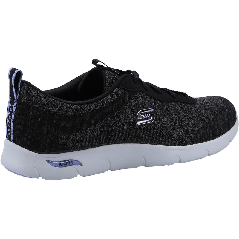 Skechers Womens Arch Fit Refine 104272-BKW Black/White Lace Up Shoes