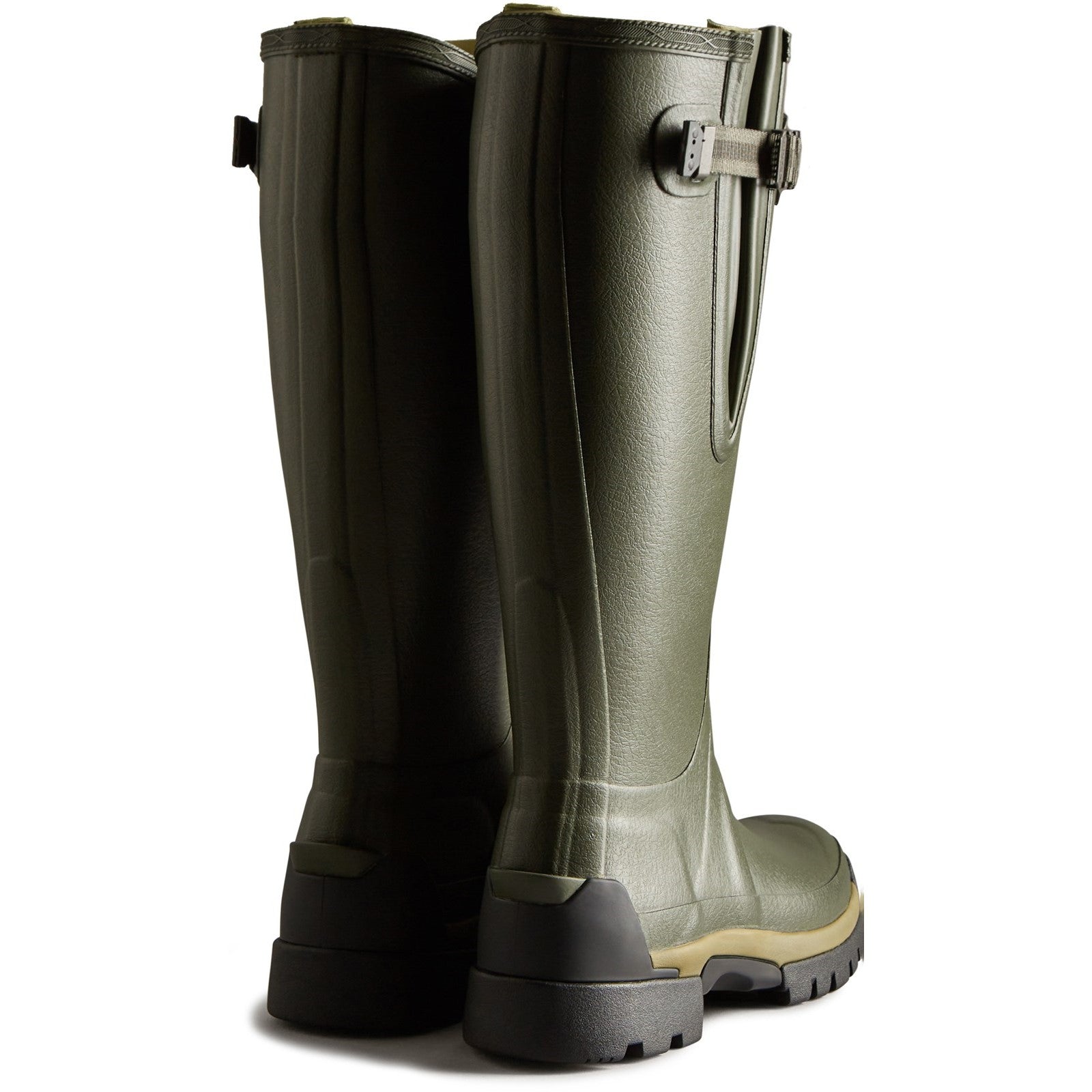 Hunter Womens Dark Green Balmoral Adjustable Synthetic Lined Wellington Boots