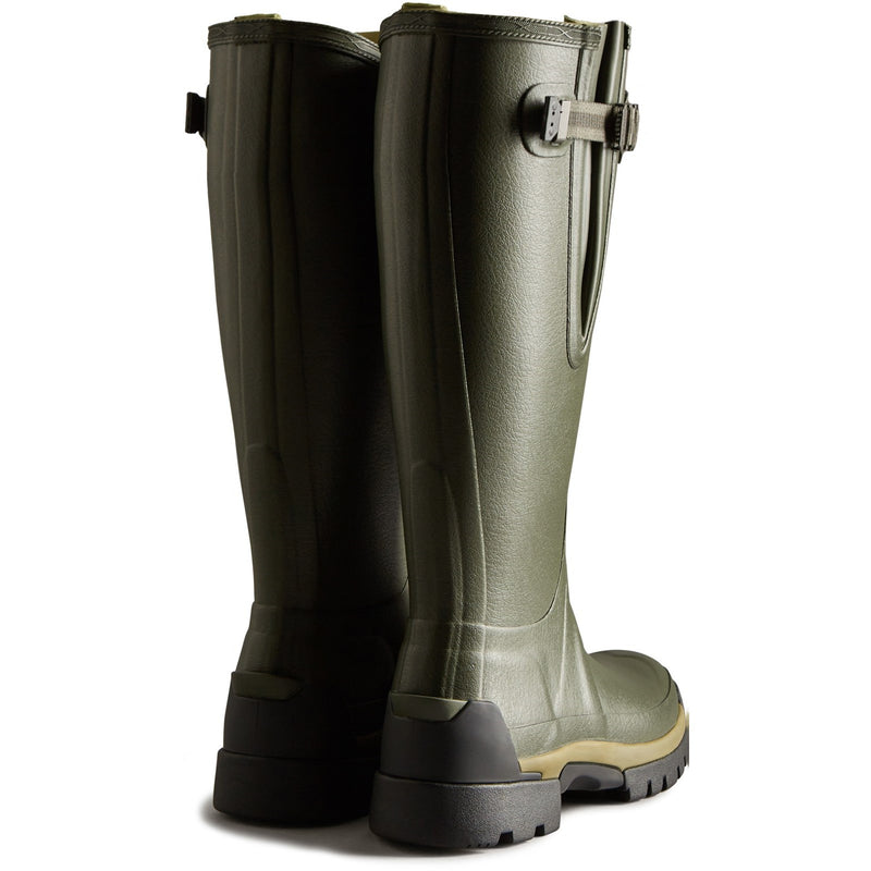 Hunter Womens Dark Green Balmoral Adjustable Synthetic Lined Wellington Boots