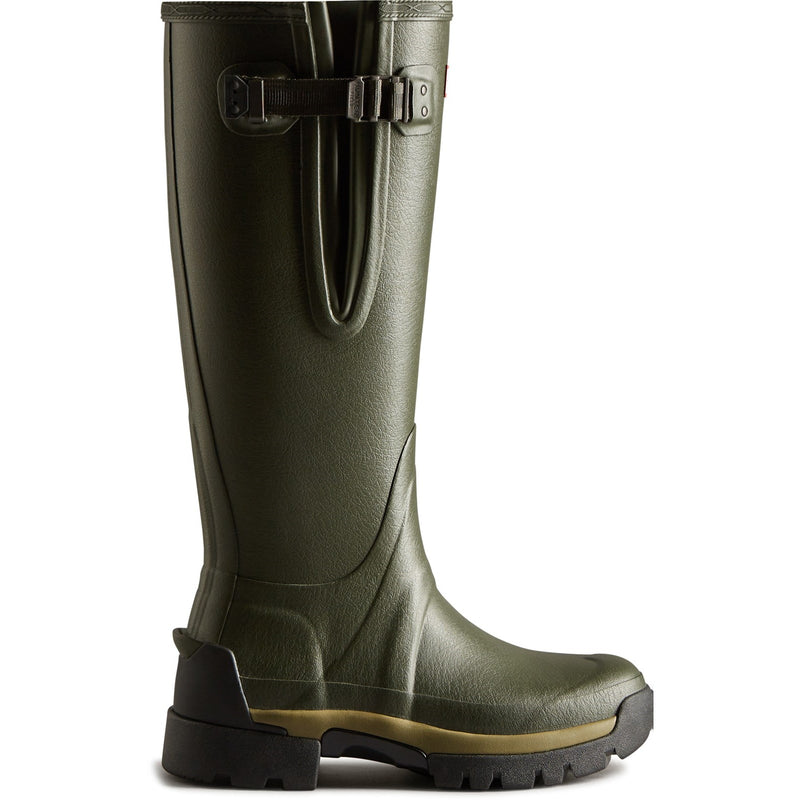 Hunter Womens Dark Green Balmoral Adjustable Synthetic Lined Wellington Boots